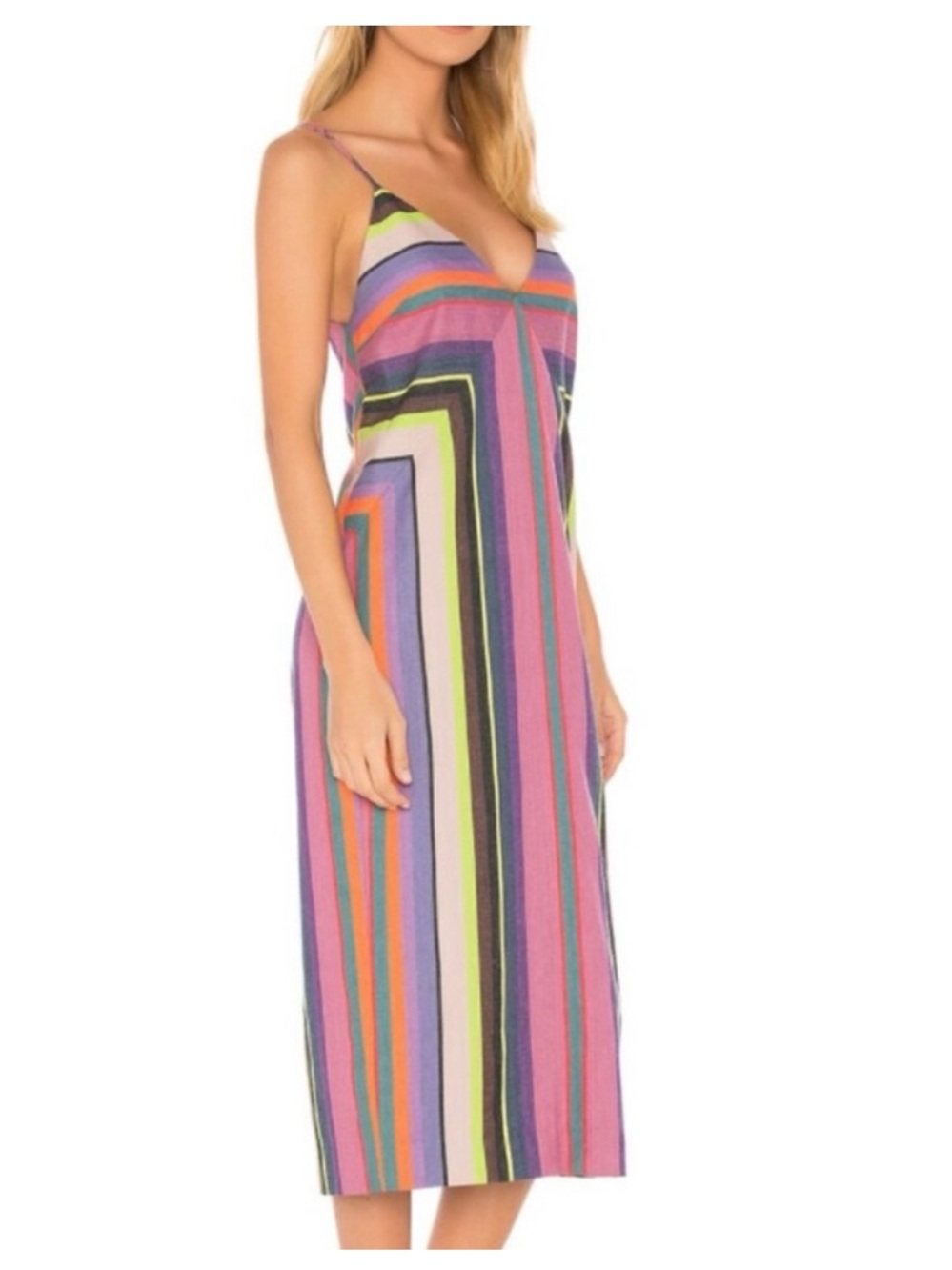 Mara Hoffman Georgia Striped Organic Cotton Midi Dress Size S